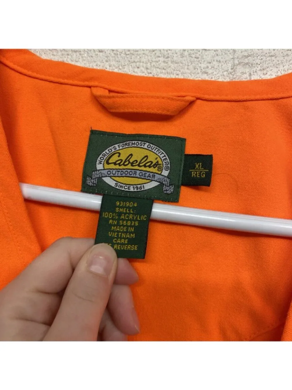 cabelas orange vest hunting full zip size xl